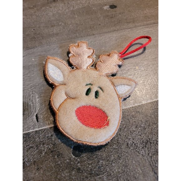 Felt reindeer deer Rudolph  the red nosed reindeer ornament xmas - Picture 1 of 4